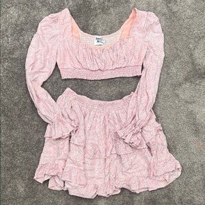 Princess Polly Pink Floral Blouse and Skirt Set